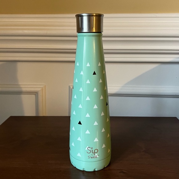 S'ip by S'well Stainless Steel Blue Tiny Triangles Water Bottle - 15 Fl Oz - Picture 1 of 4